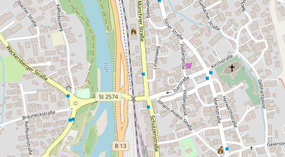 Pension auf Satellitenbild