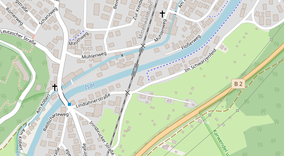 Pension auf Satellitenbild