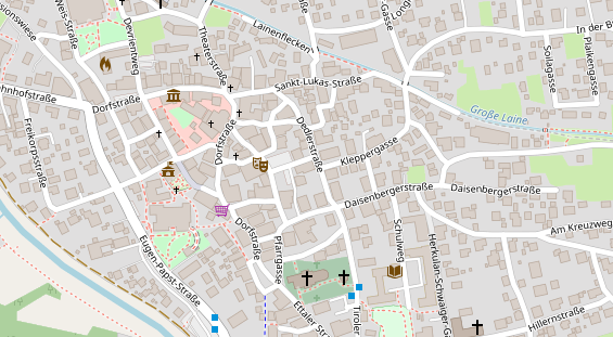 Pension auf Satellitenbild
