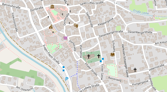 Pension auf Satellitenbild