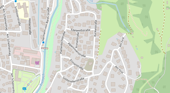 Pension auf Satellitenbild