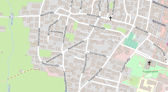 Pension auf Satellitenbild