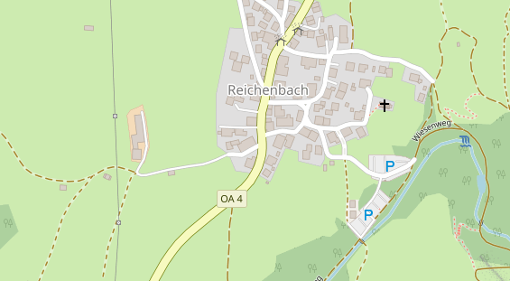 Pension auf Satellitenbild