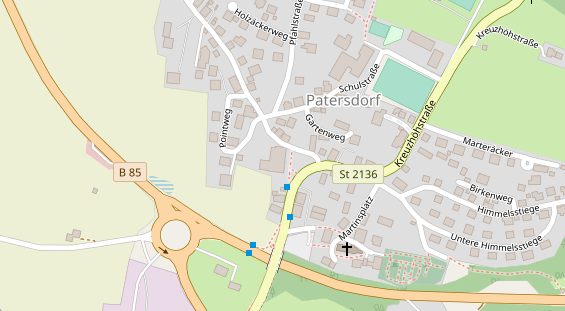 Pension auf Satellitenbild