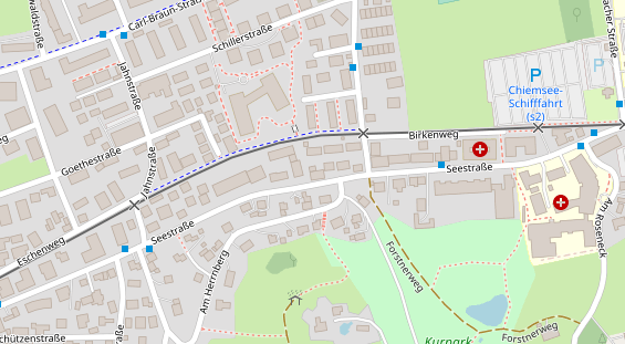 Pension auf Satellitenbild