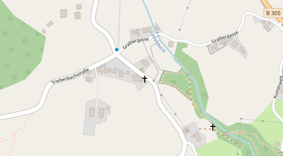 Pension auf Satellitenbild