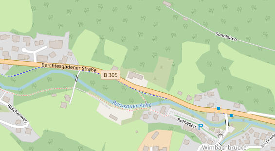 Pension auf Satellitenbild