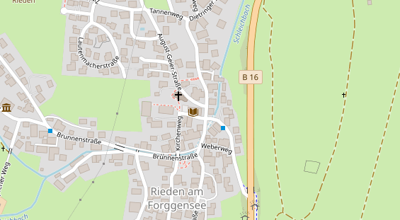 Pension auf Satellitenbild