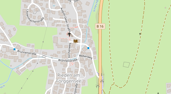 Pension auf Satellitenbild