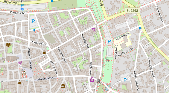 Pension auf Satellitenbild