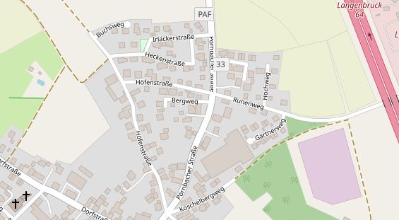 Pension auf Satellitenbild