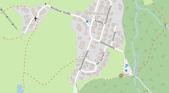 Pension auf Satellitenbild