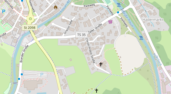 Pension auf Satellitenbild