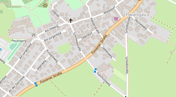 Pension auf Satellitenbild