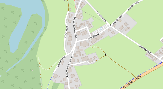 Pension auf Satellitenbild