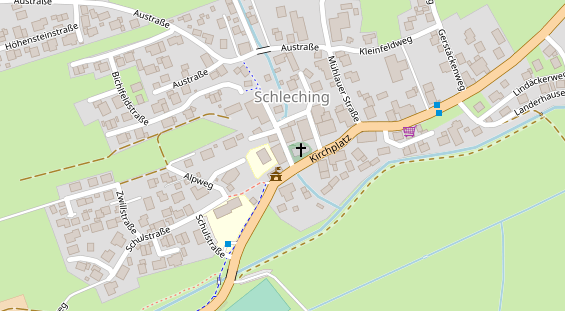 Pension auf Satellitenbild