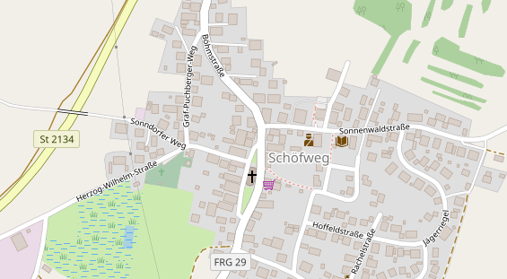 Pension auf Satellitenbild