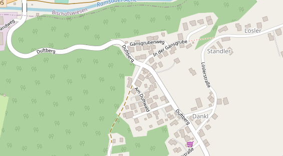 Pension auf Satellitenbild