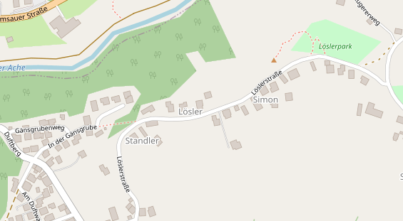 Pension auf Satellitenbild