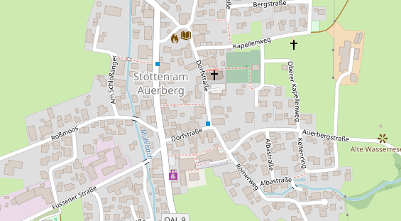 Pension auf Satellitenbild