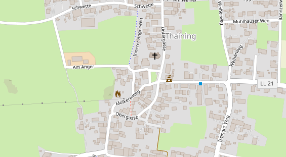 Pension auf Satellitenbild