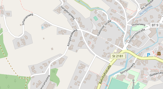 Pension auf Satellitenbild