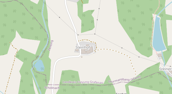 Pension auf Satellitenbild