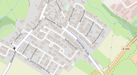 Pension auf Satellitenbild