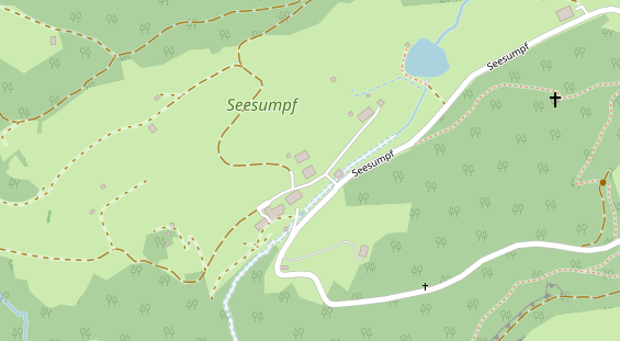 Pension auf Satellitenbild