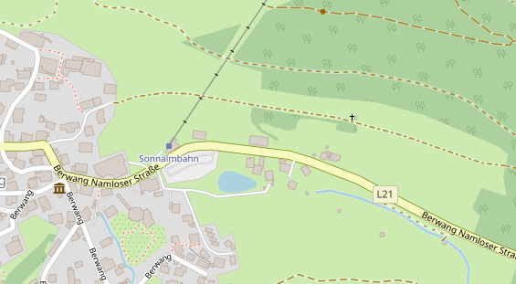 Pension auf Satellitenbild