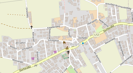 Pension auf Satellitenbild