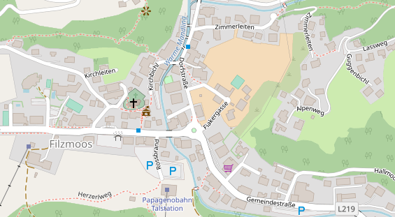 Pension auf Satellitenbild