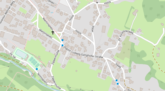 Pension auf Satellitenbild