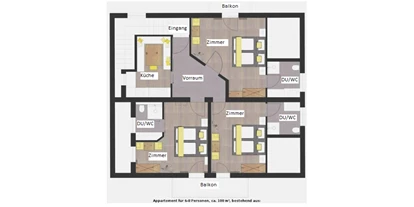 Pensionen - Kühlschrank - Fendels - Appartement 1 Plan - Apart-Frühstückspension Stark