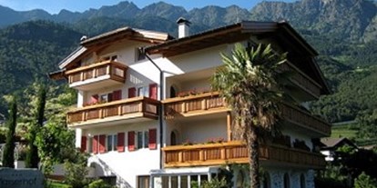 Pensionen - Kühlschrank - Lana (Trentino-Südtirol) - In den letzten Jahren haben wir unsere Pension modernisiert. Im 3. Stock befinden sich 5 geräumige Doppelzimmer mit modernen Bad, Sitzecke, Sofa, Kühlschrank, Safe, TV und Wifi. Einen Stock tiefer die Ferienwohnung/Suite Kirschblüte und Apfelblüte und zwei schöne Doppelzimmer mit Südbalkon. Hingegen in der 1. Balkonetage befinden Sie zwei kleine Doppelzimmer mit Südbalkon und nebenan die Suite Magnolie mit 30m². Neu: Indoor Hot Whirlpool 36°C und ein grosser, beheizter Aussenpool. - Pension Plarserhof