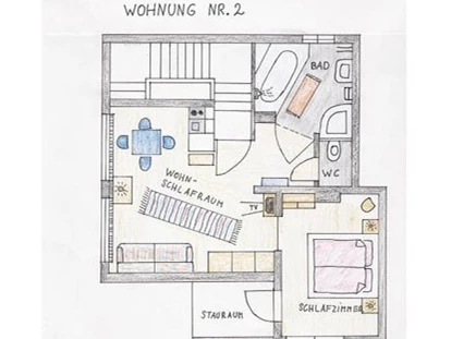 Pensionen - Art der Pension: Privatzimmervermietung - St. Jakob in Haus - skizze Appartement "2" - Haus Heidi