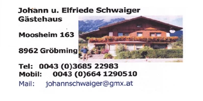 Pensionen - Garten - Gröbming - Gästehaus Schwaiger