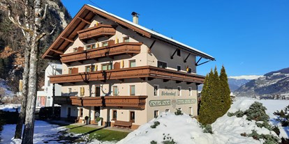 Pensionen - Umgebungsschwerpunkt: Fluss - Lappach (Trentino-Südtirol) - Der Birkenhof im Zillertal im Winter - Hotel Garni Birkenhof & Apartments Rosenhof