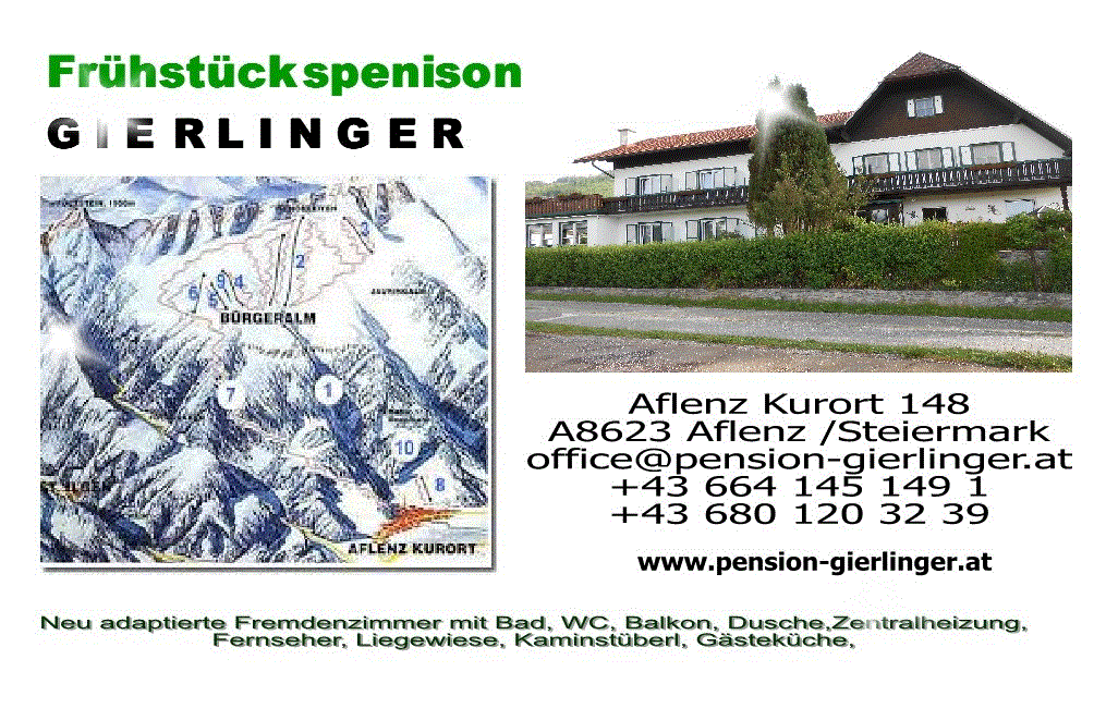 Frühstückspension - Pension Gierlinger ***, Aflenz Kurort/ Steiermark