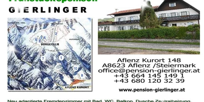 Pensionen - Art der Pension: Frühstückspension - Freßnitz (Krieglach) - Pension Gierlinger ***, Aflenz Kurort/ Steiermark