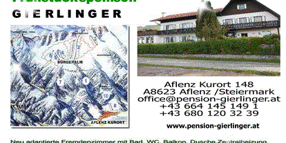 Pensionen - Umgebungsschwerpunkt: See - Laufnitzgraben - Pension Gierlinger ***, Aflenz Kurort/ Steiermark