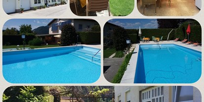 Pensionen - Pool - Labegg - Schwimmbad und Garten - Haus Wolfgang Plieschnegger