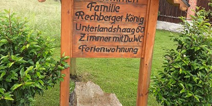 Pensionen - Umgebungsschwerpunkt: See - Mühlviertel - Beschilderung - Bauernhof Rechberger-König (Fingerneißl)