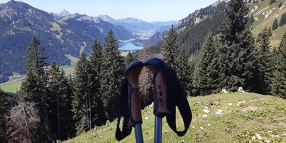 Pensionen - Terrasse - Wandern Bergwelt Hahnenkamm - KOMFORT-FEWO BERGWELT HAHNENKAMM   - Lechtal - So/Wi
