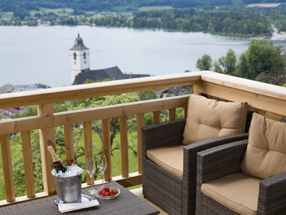 Pensionen - Umgebungsschwerpunkt: am Land - Brunn (Straßwalchen) - Blick vom Balkon - Urlaub am Altroiterhof