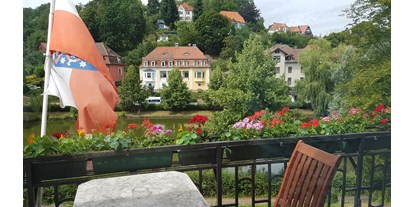 Pensionen - Garten - Ruhla - Balkonblick zum Neuen Teich mit seinen städtischen Villen. - Pension Rau
