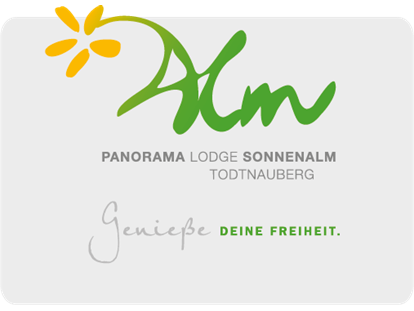 Pensionen - Frühstück: Frühstücksbuffet - Logo Sonnenalm - Panorama Lodge Sonnenalm Hochschwarzwald