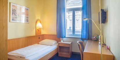 Pensionen - Umgebungsschwerpunkt: Stadt - Hornsburg - Einbettzimmer mit Dusche, WC, digitalem Kabel-TV und Minibar - Hotel-Pension Wild