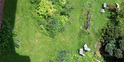 Pensionen - Umgebungsschwerpunkt: Fluss - Engabrunn - Blick vom 2. Stock auf den Garten - Waldpension Mück