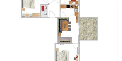 Pensionen - Garage für Zweiräder - St. Jakob in Haus - Grundriss Appartment 1 - Apartments Salzburgerhof